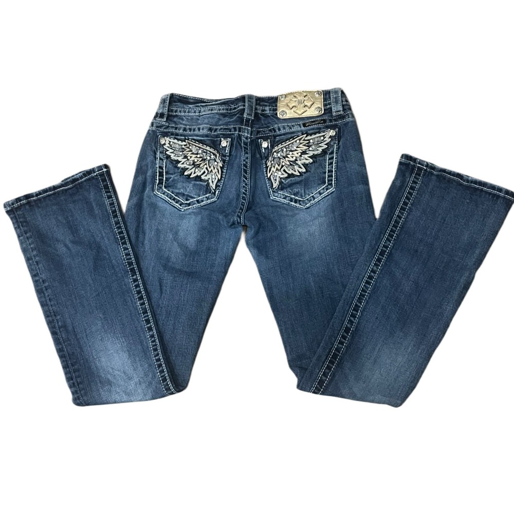 Miss Me Gold Wing Bootcut Jean 27